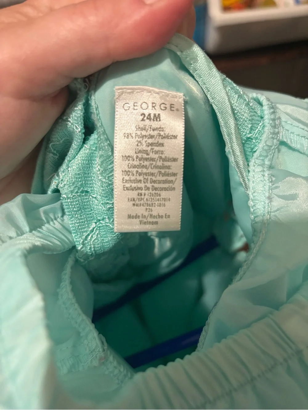 George Mint Lace Bow Party Dress